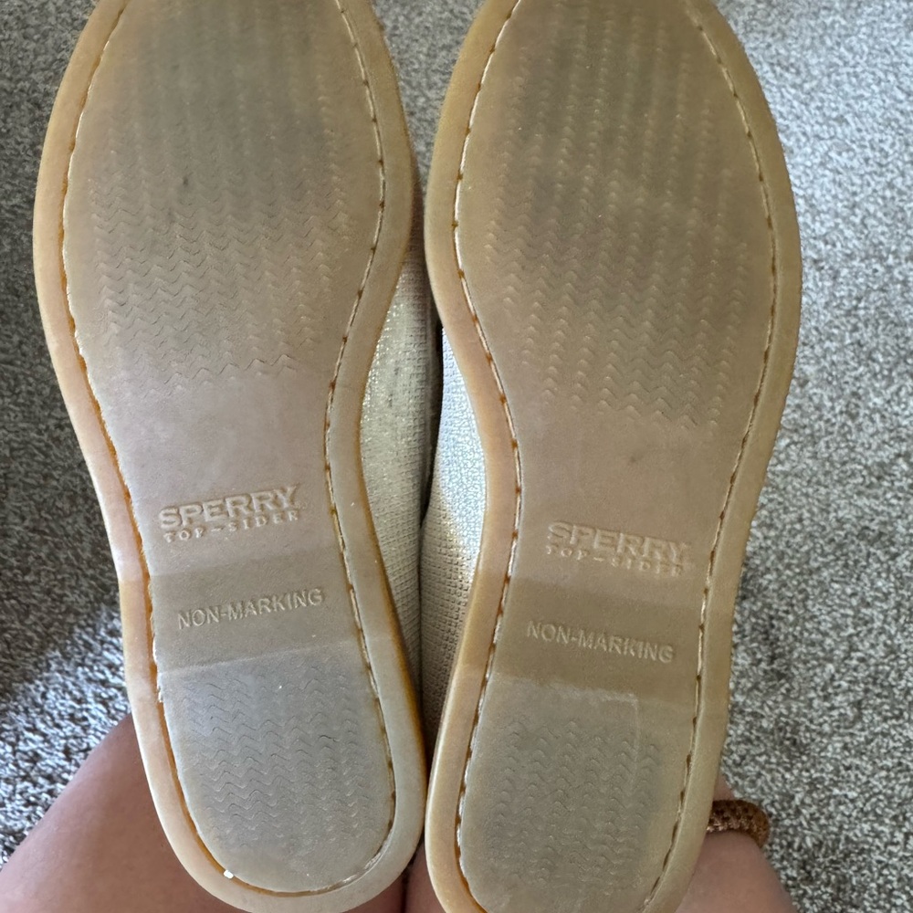 Women’s Gold Metallic Sperry Boat Shoes - Picture 3 of 4